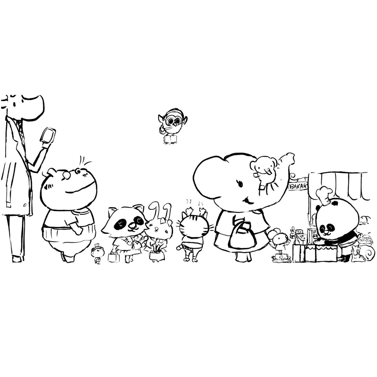 絵本風の可愛い線画描きます 簡単な挿絵等、背景や規模がチョット簡易版 イメージ5