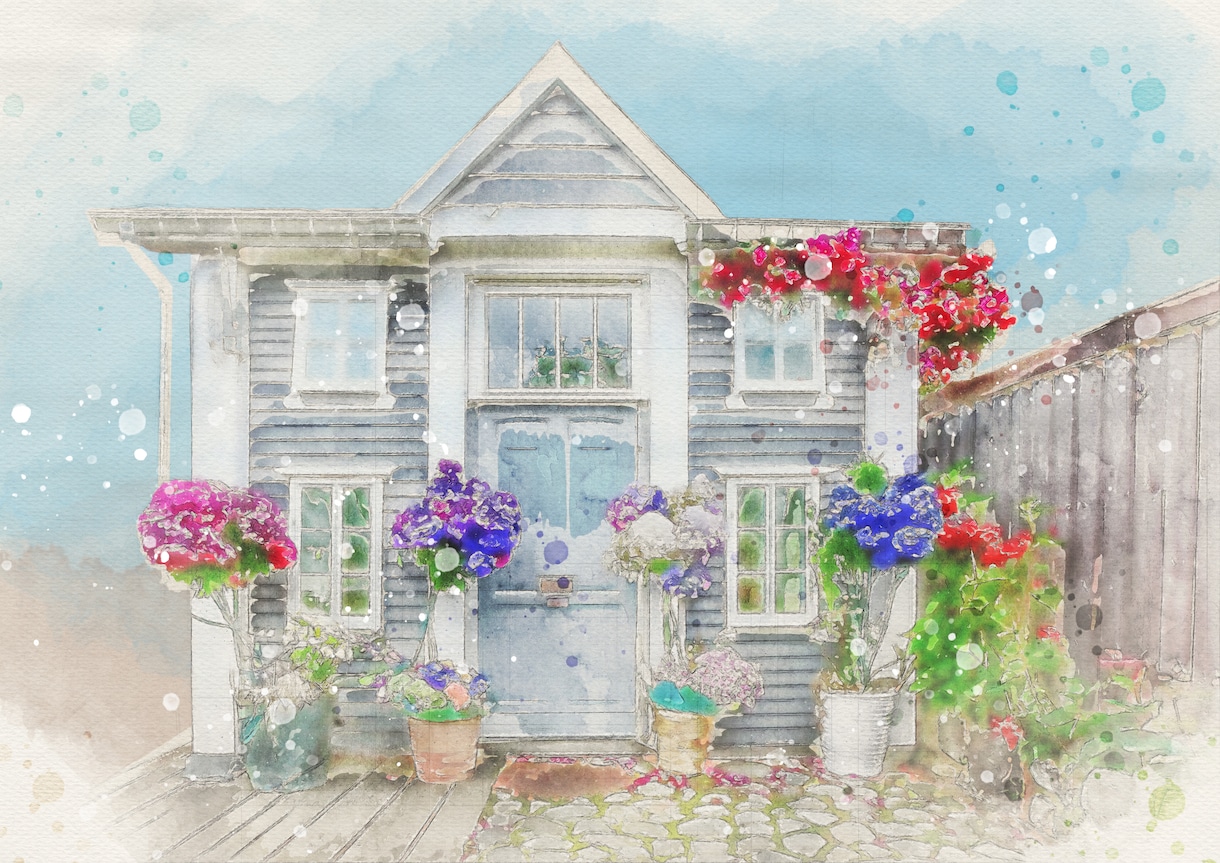 お好きな建物を水彩画風にお作りいたします 新築記念やお店のオープン記念などに♡A4プリントプレゼント！ イメージ9