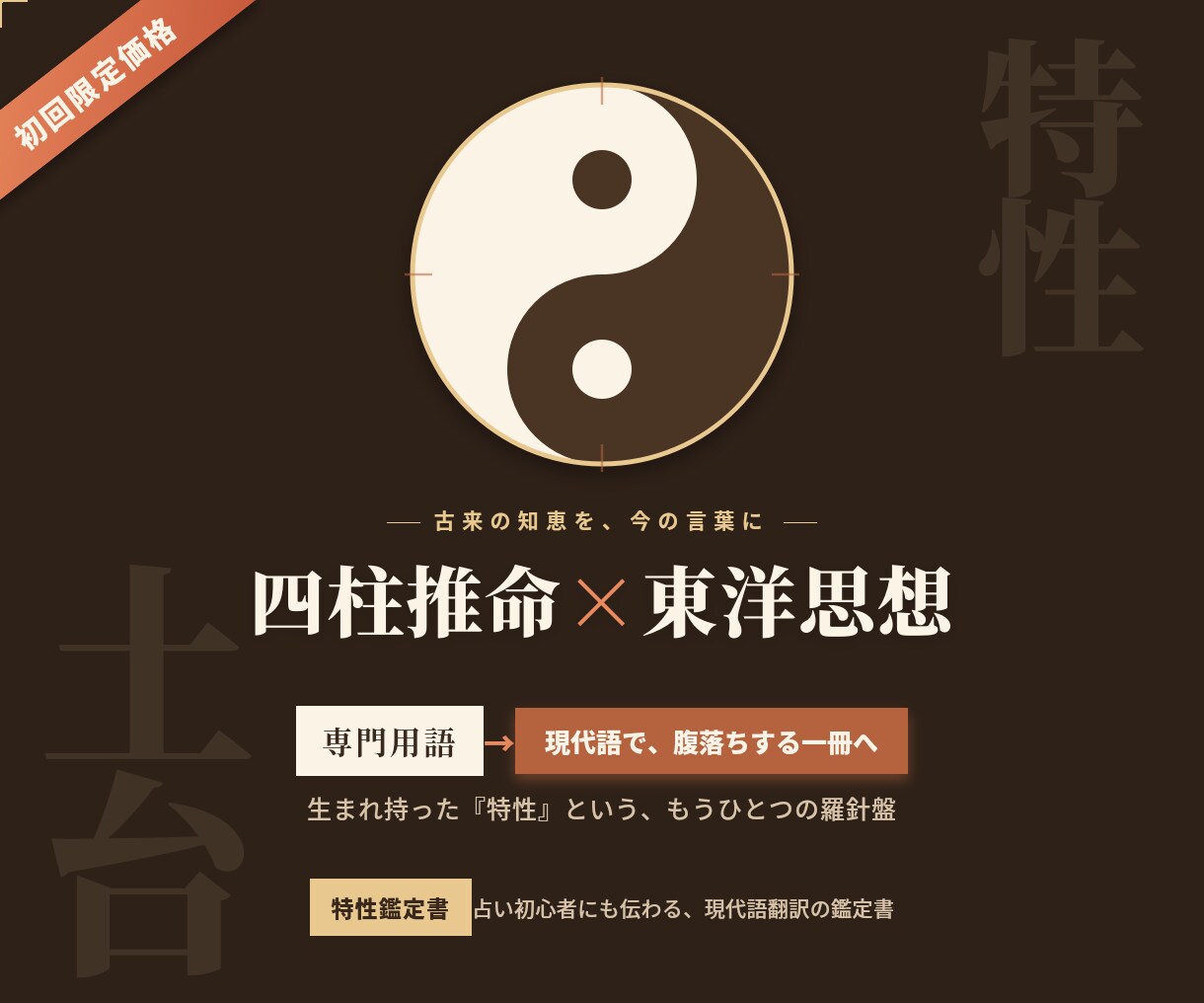 初回限定！四柱推命×東洋思想で特性を読み解きます 占い初心者にも伝わる、現代語翻訳の四柱推命鑑定書 イメージ1