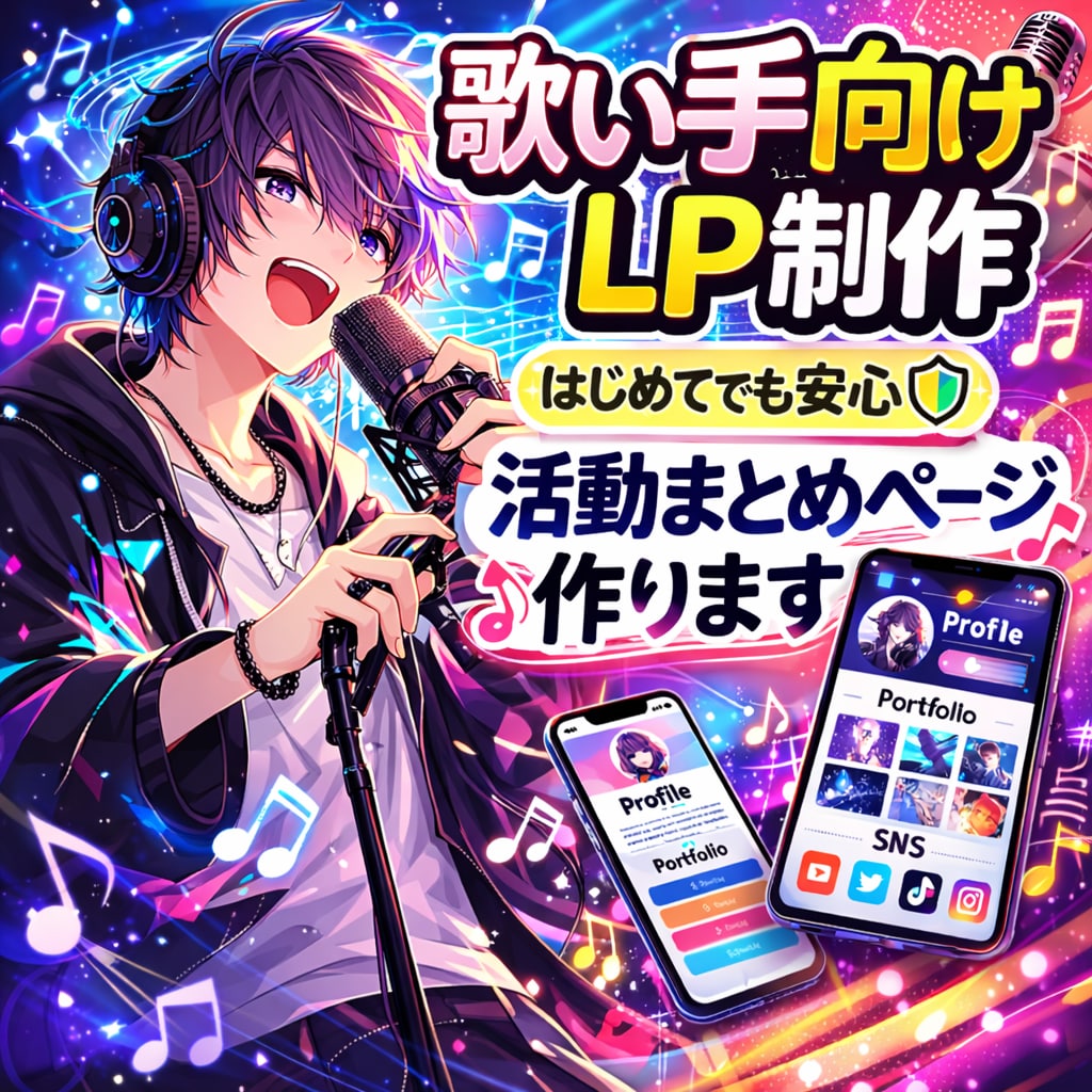 歌い手様向けプロフィールLP制作します 歌ってみた動画・SNS・依頼受付をまとめたLPを制作します イメージ2