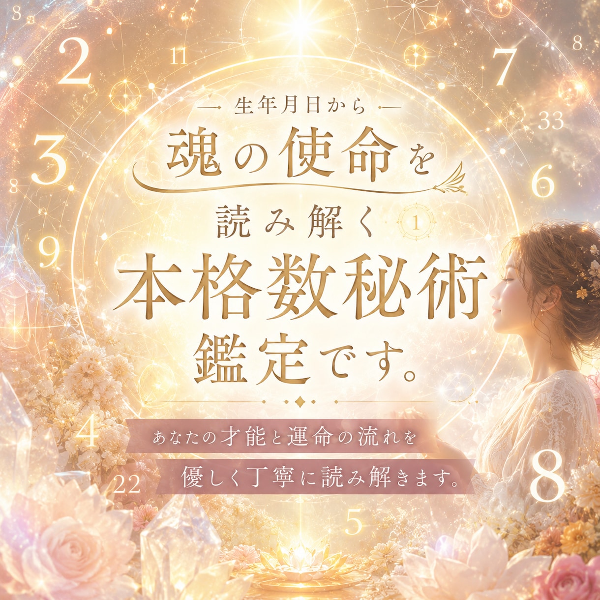 数秘術の鑑定で、あなたの運命と才能を読み解きます 生きづらさ・モヤモヤからの解放！本当の自分を知り、人生が軽に イメージ1