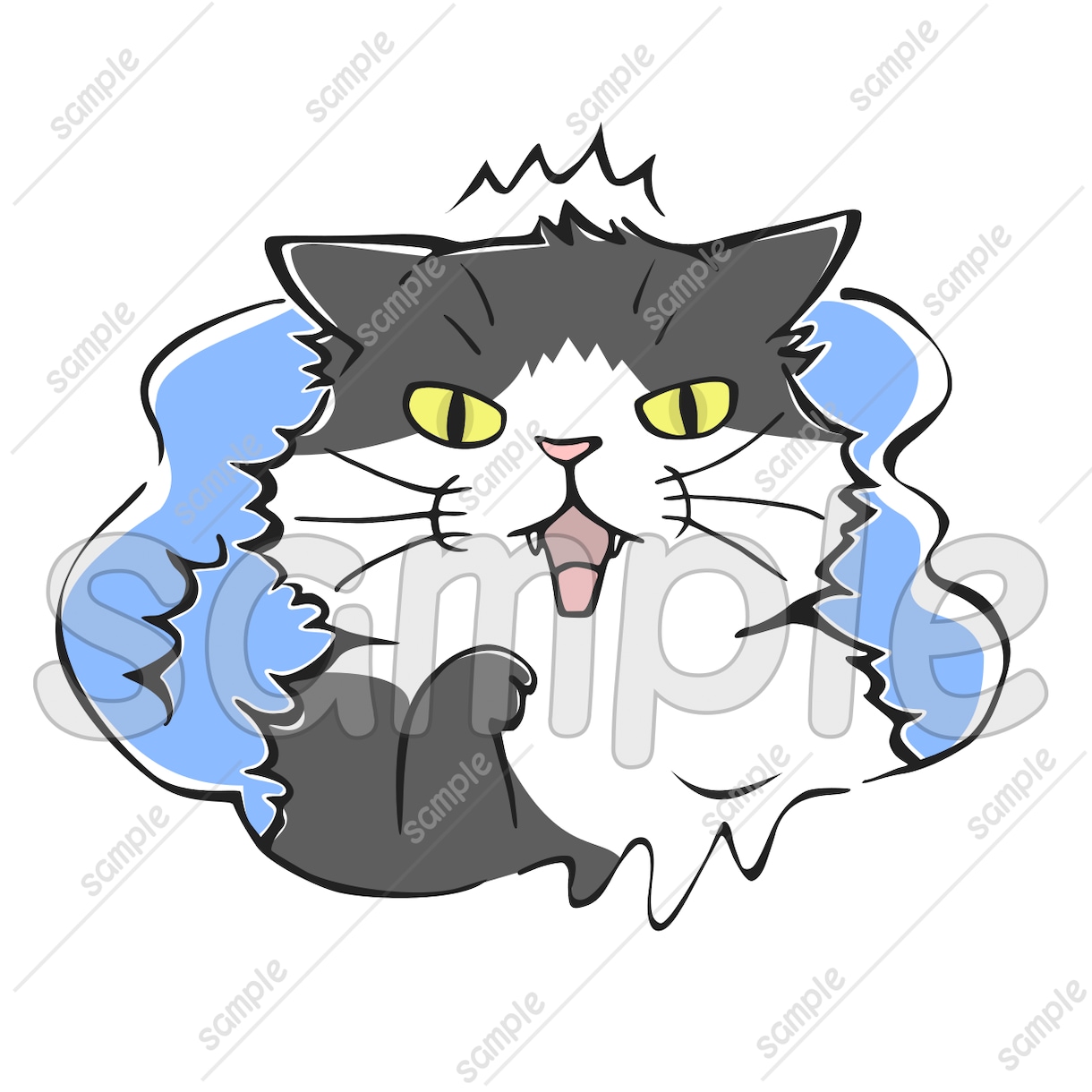 商用利用OK！猫の手書きイラスト販売しています SNS、パンフレットやチラシ、POP、名刺、印刷の素材に★C イメージ4