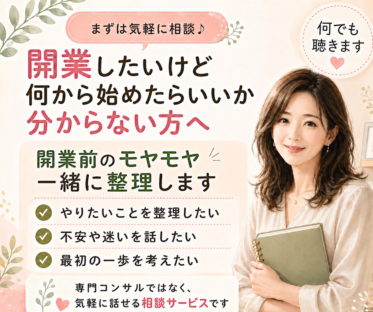 電話｜開業したい！！踏み出せない。。お話し聞きます 起業したいけど踏み出せない方、何でも話してください イメージ1
