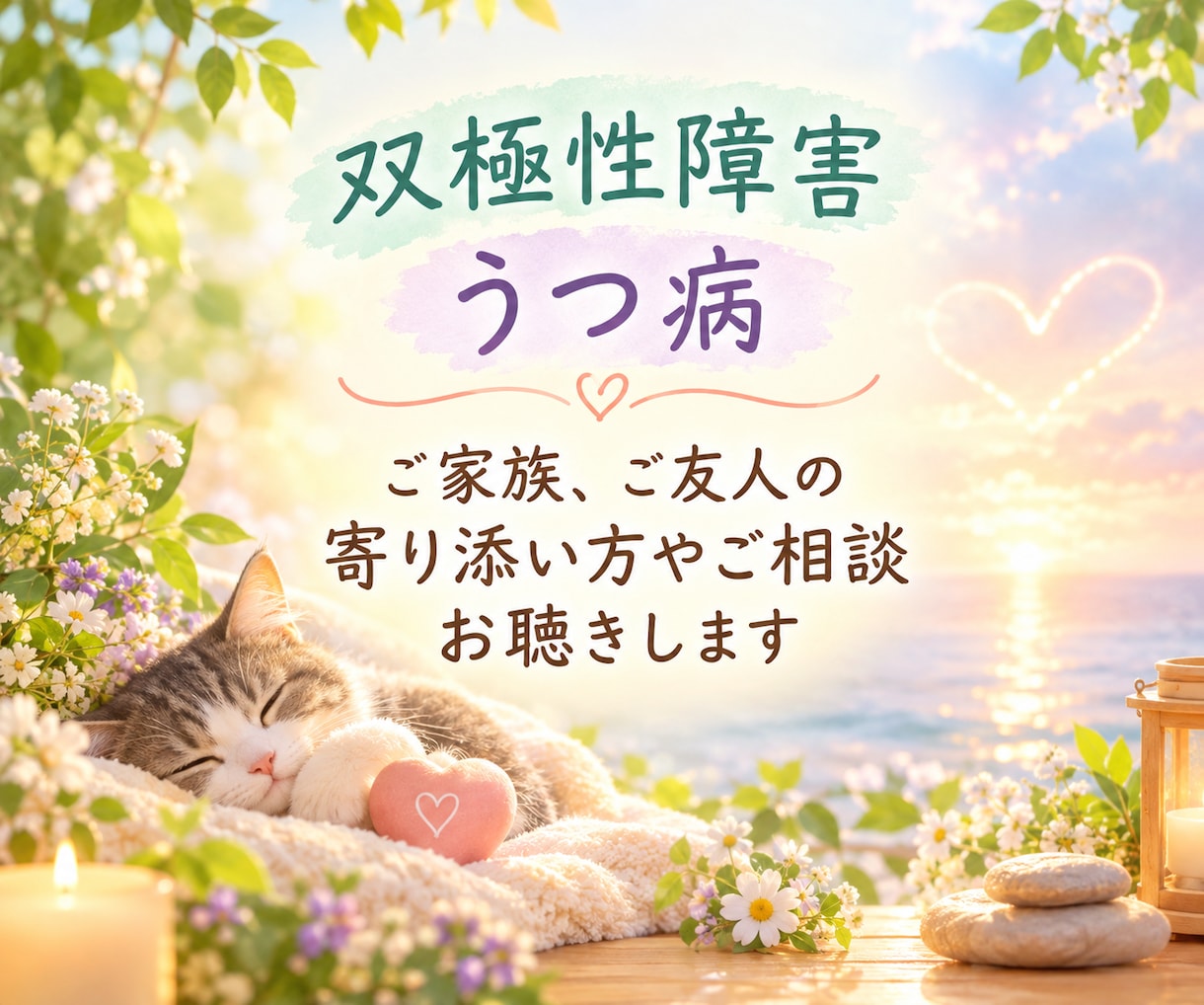 双極性障害や鬱病のご家族をお持ちの方、寄り添います あなたの明日が、今日よりもっと晴れますように イメージ1