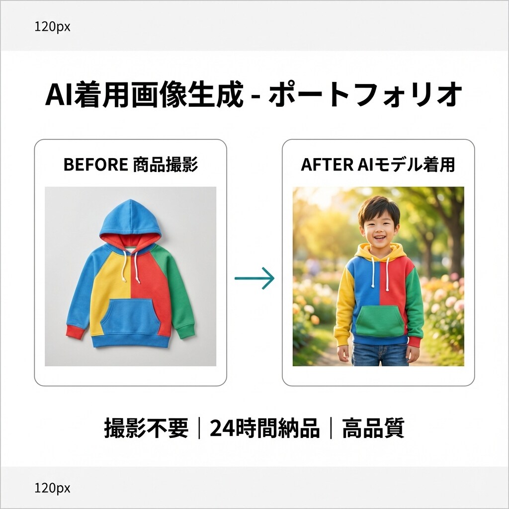 撮影不要!AIモデル着用画像を24H納品します スピード×低コスト!商品1枚から即対応可能 イメージ4