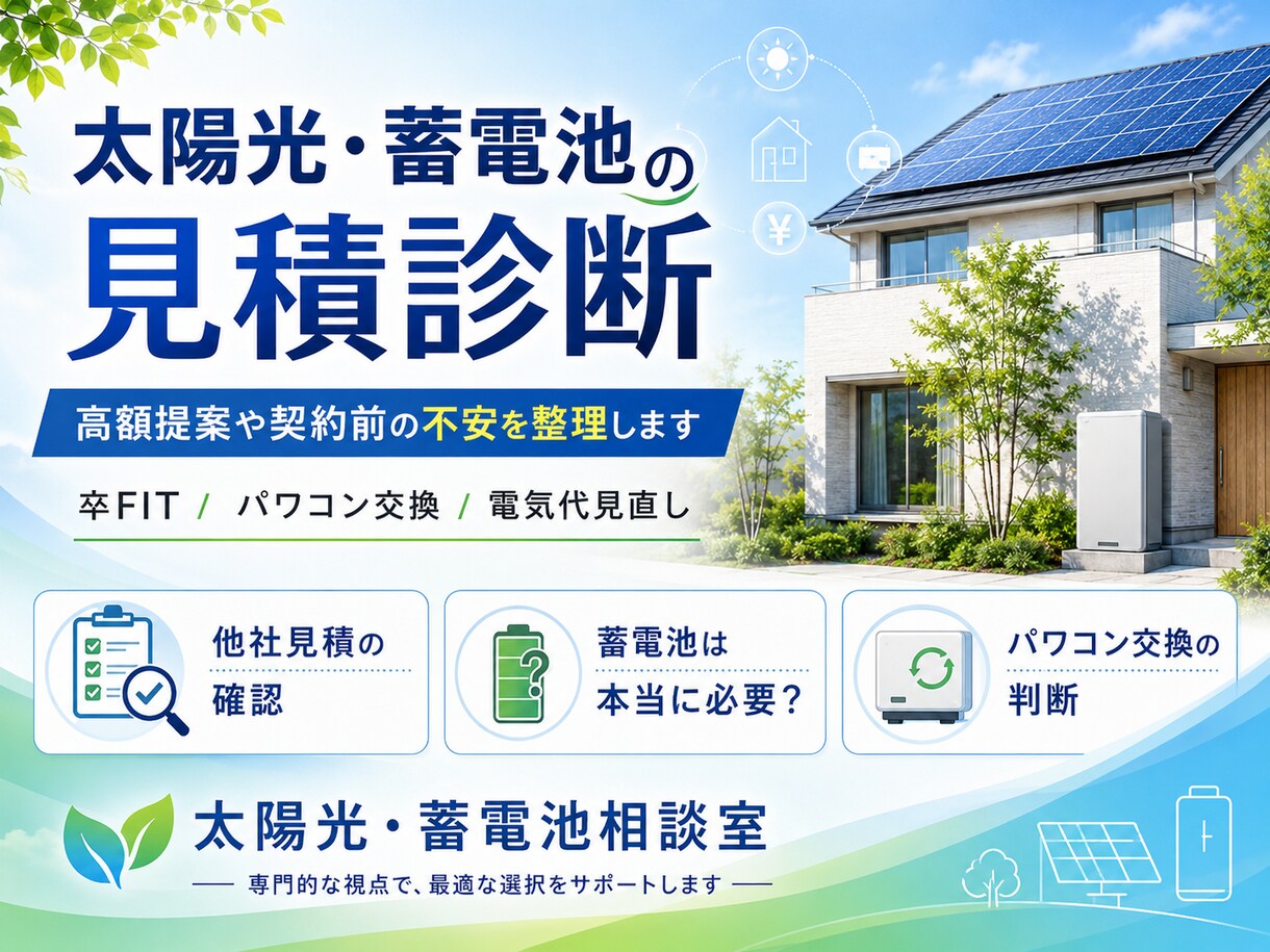 太陽光・蓄電池の見積診断しますます 太陽光・蓄電池の見積診断します イメージ1