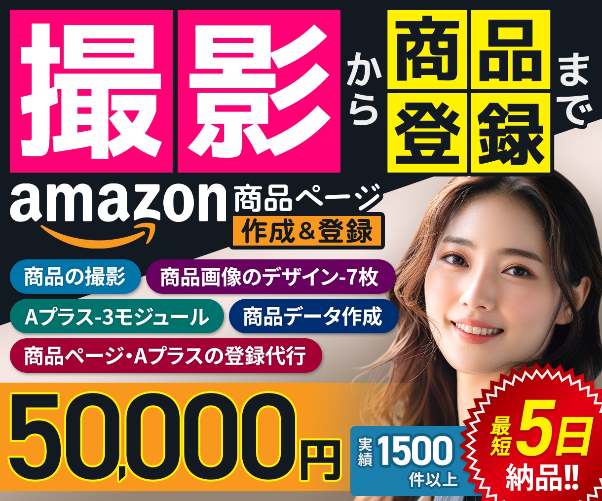 商品撮影〜出品登録まで！アマゾンの作業を代行します 実績2000点超のプロが撮影から登録までAmazonフル代行 イメージ1