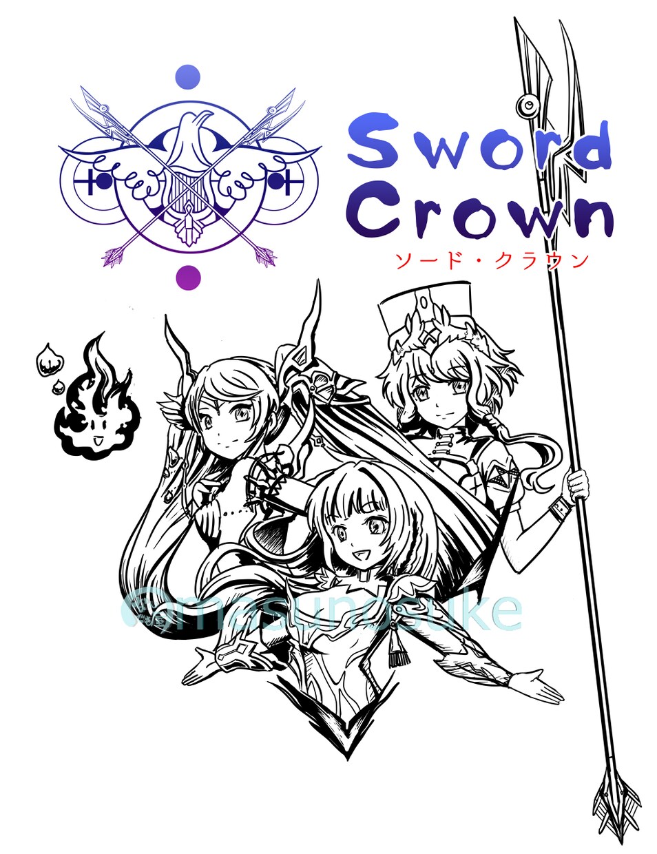墨絵のイラスト、人物のイラスト制作いたします Tシャツのデザインにしてもよし、ゲームのキャラクターなどに イメージ3