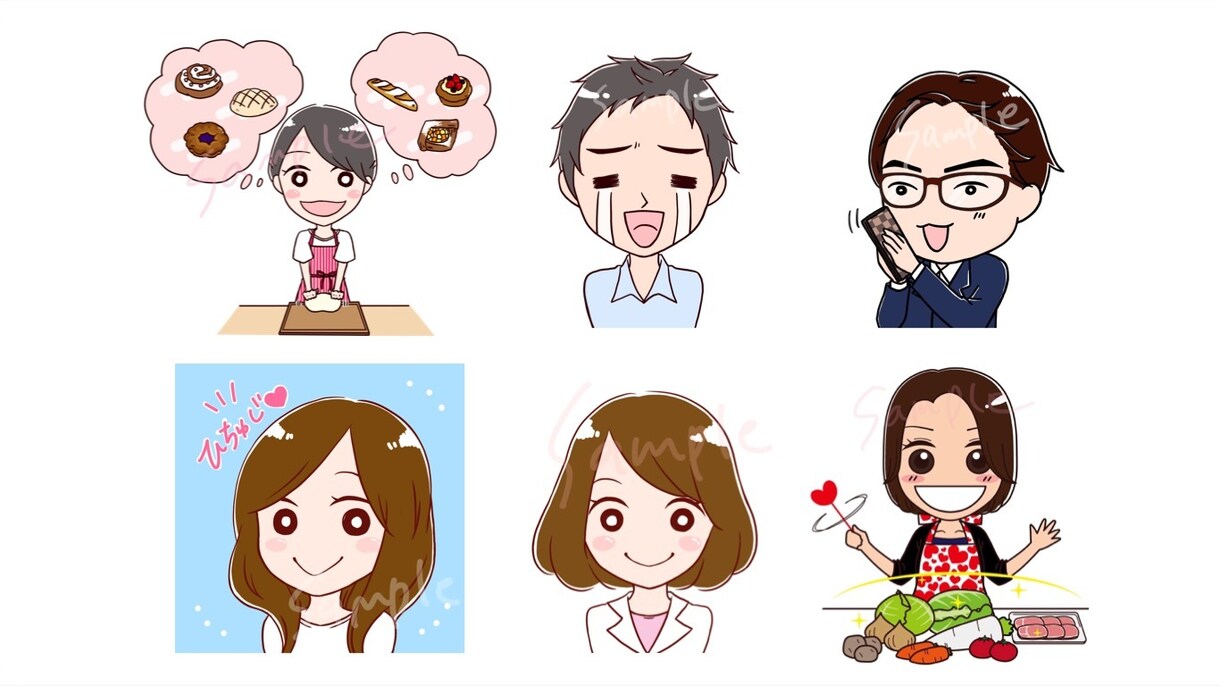 個人・商用可＊コミカルな似顔絵アイコン描きます ブログ、WEB、名刺などのワンポイントに！ イメージ4