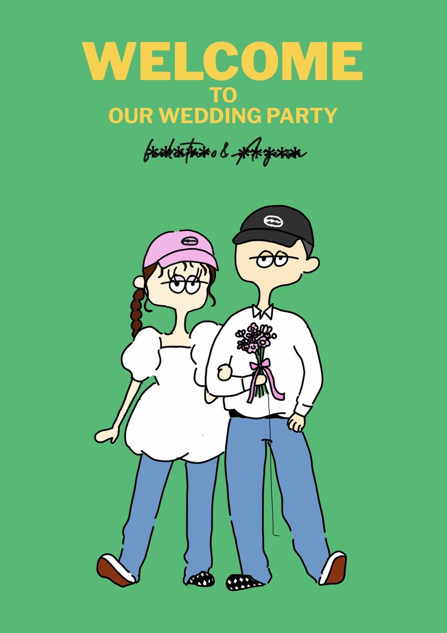 ポップでオリジナルなイラストを作成します ウェルカムボードやサンクスカードで結婚式を華やかに♩ イメージ3