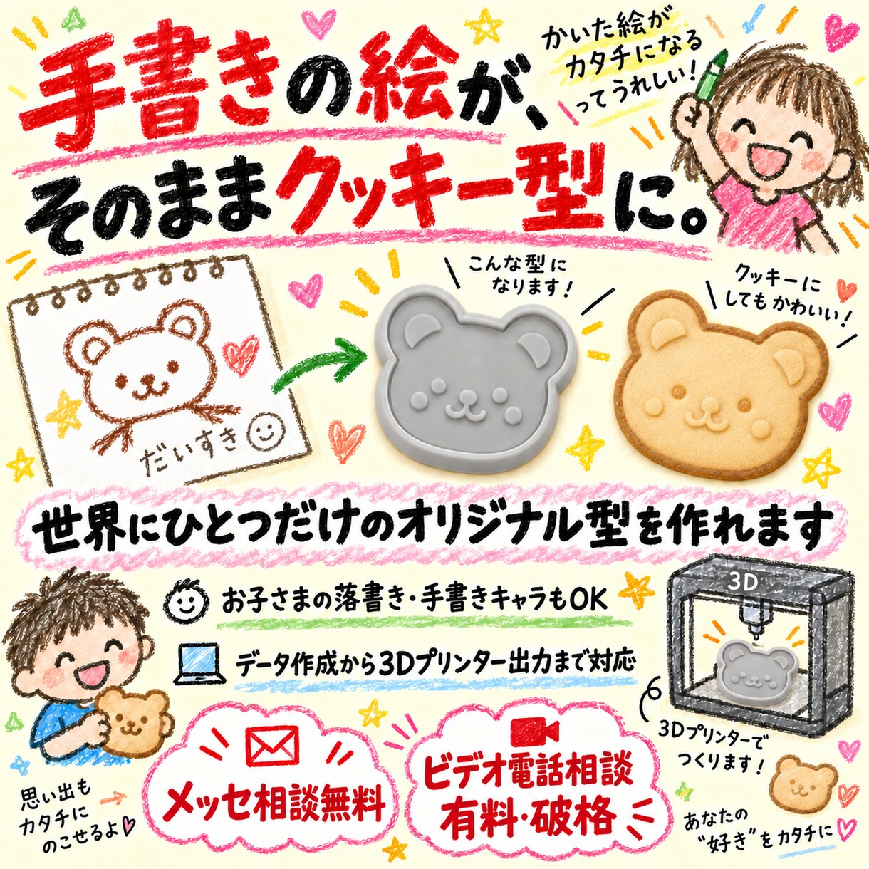 オリジナルのクッキー型を作製します あなたの“好き”を、そのままクッキーに。 イメージ1