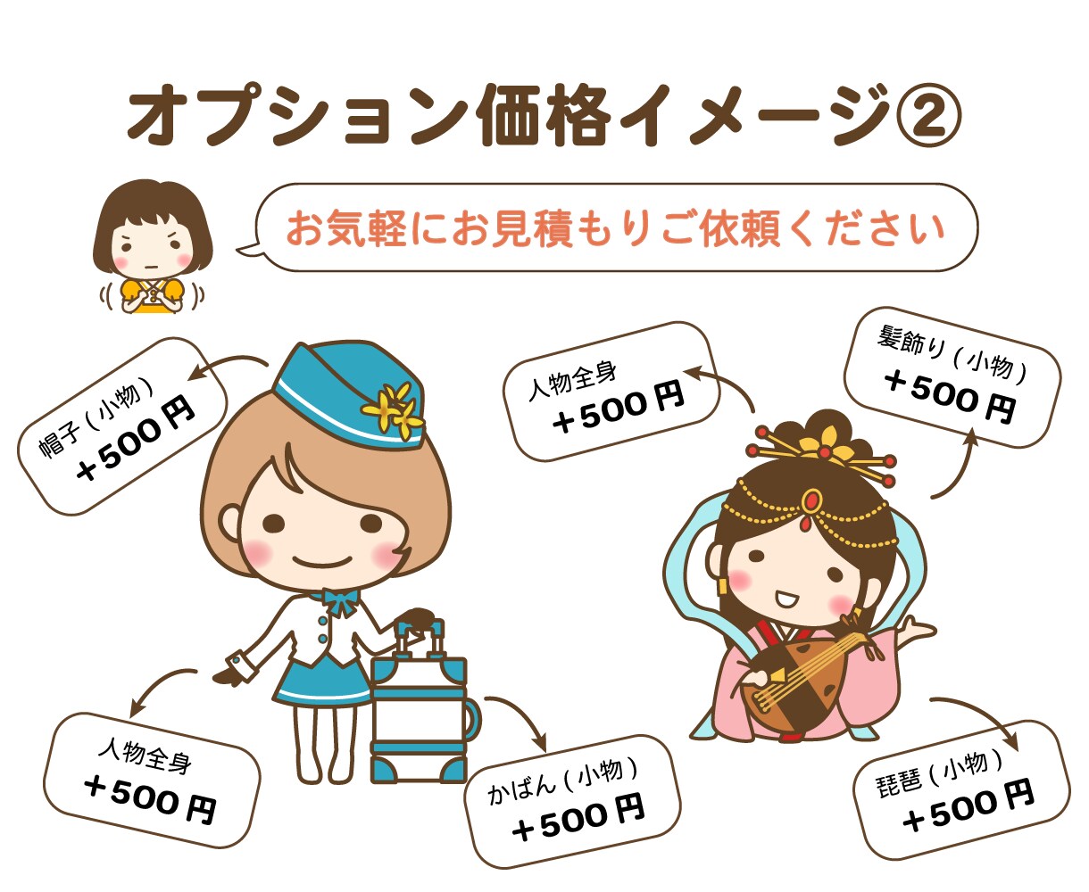 商用利用可！やさしいカットイラスト作成いたします 親しみやすくシンプルなイラスト作成いたします イメージ3