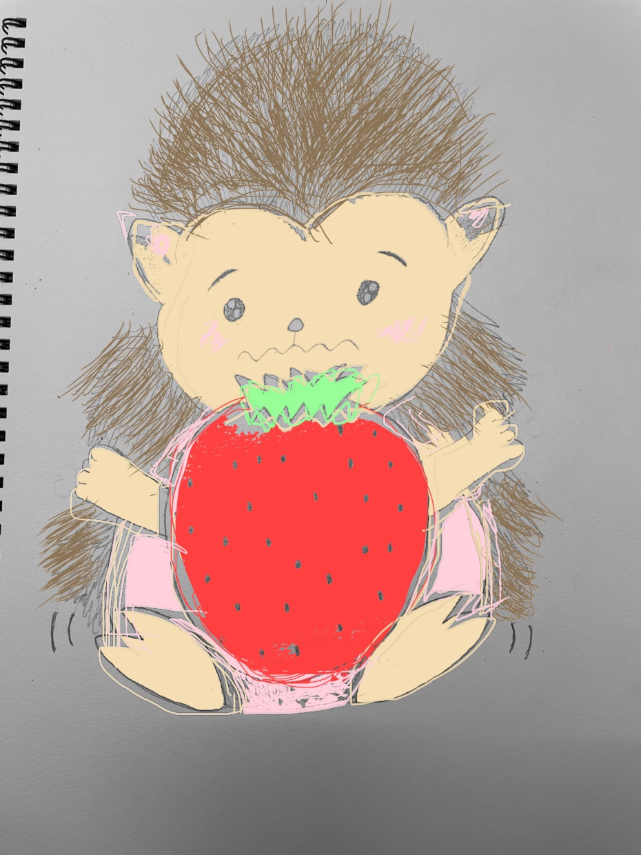 かわいいハリネズミのイラストを描きます プレゼントやアイコンに最適！温かみのあるイラストです イメージ1