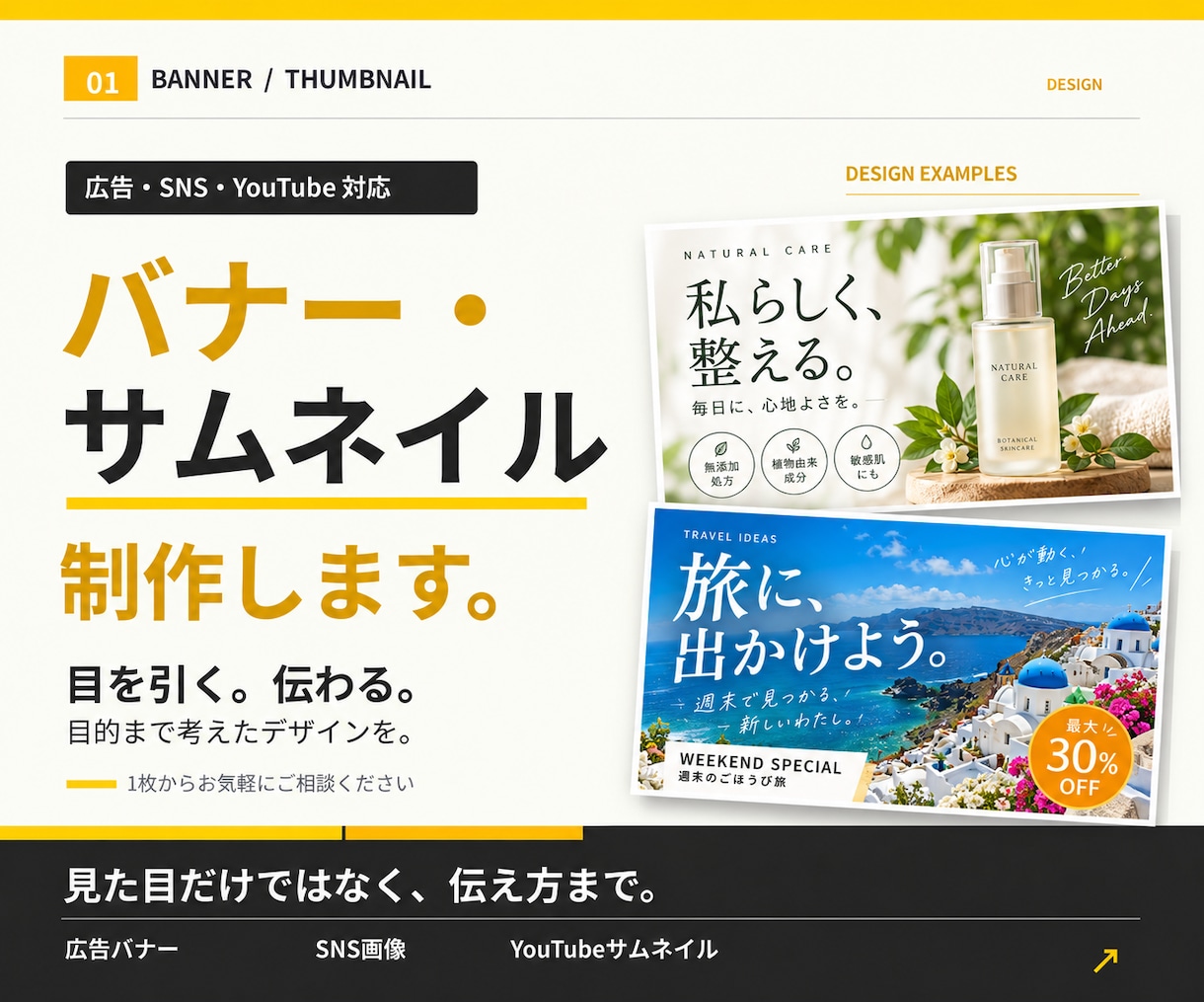 Web制作会社がバナー・サムネイルを制作します マーケティング視点で、目を惹くデザインをご提案！ イメージ1