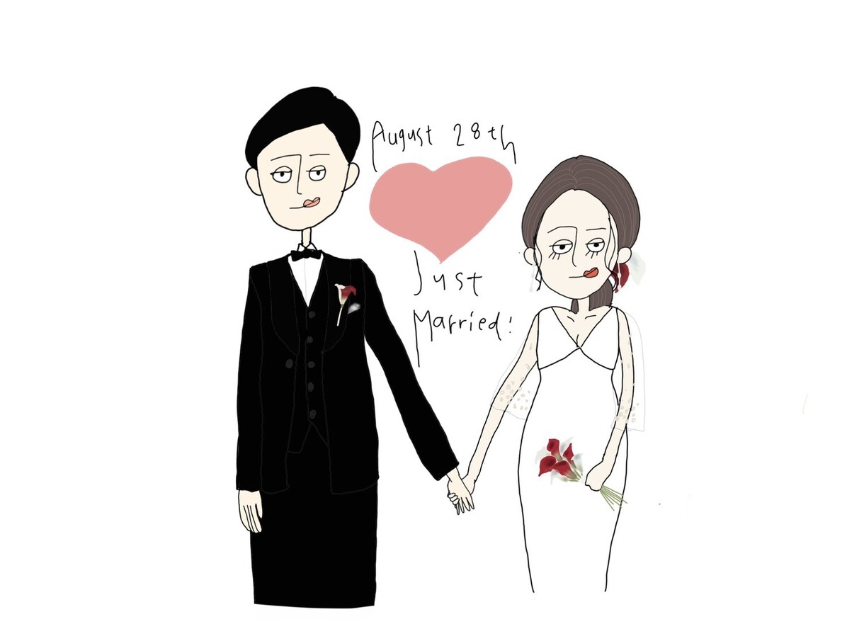 似顔絵イラスト描きます 結婚式のウェルカムボード等結婚式のアイテムに是非 イメージ2