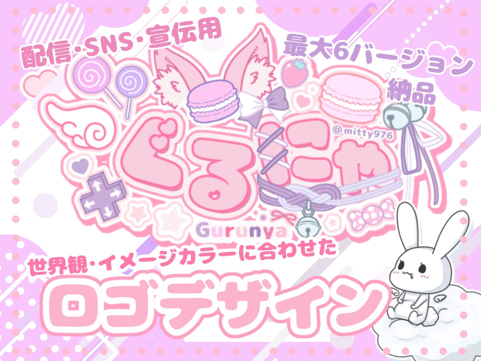 商用込！世界観ぎゅっと♡ゴテゴテデコロゴ作ります デコ全部込み。あなたの"らしさ"を、文字に宿す イメージ1