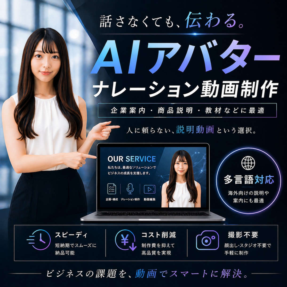 AI人物が話す、案内・説明・PR動画を制作します その説明、AIアバターに任せませんか？他とは違う自然な音声！ イメージ1