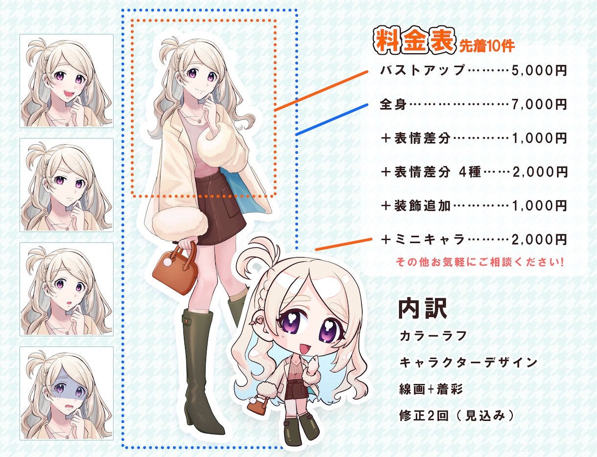 TRPGやゲームの立ち絵や活動用立ち絵など描きます TRPGやゲームなどで使えるキャラクター立ち絵の制作をします イメージ5