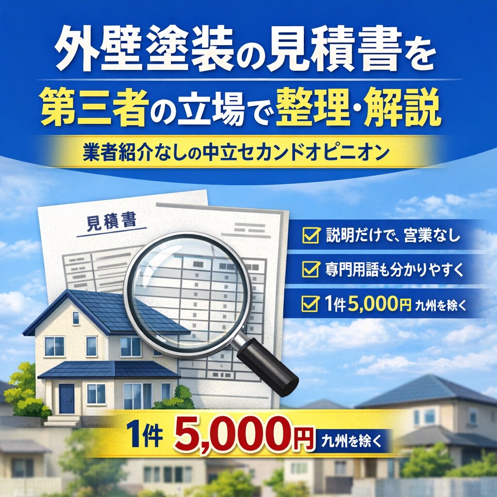 外壁塗装契約前の見積書を第三者視点で整理解説します 外壁塗装｜契約前の見積書を第三者視点で整理・解説します イメージ1