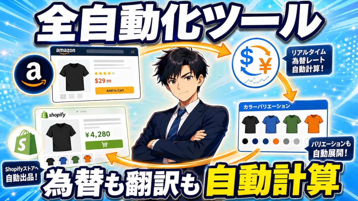 19ヶ国のAmazonの商品を自動登録します 19年の物販経験を基に開発。為替自動計算・バリエーション対応 イメージ3