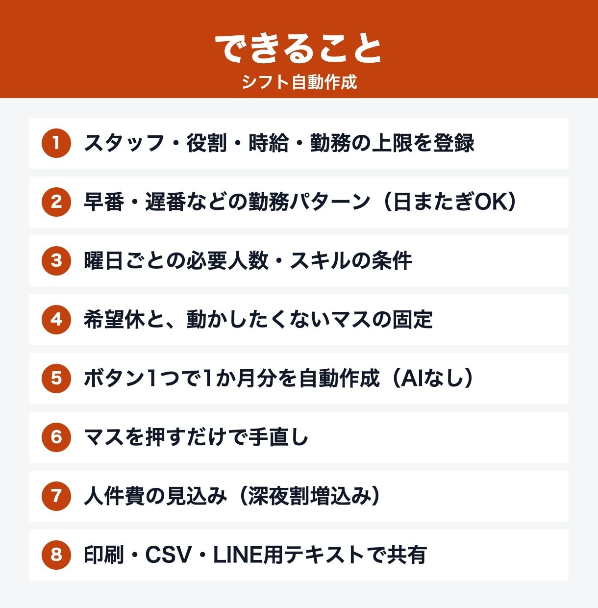 1か月のシフト表を自動で作るツールを販売します 希望休とルールを守ったシフト表をボタン1つで イメージ2