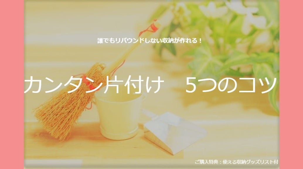 誰でも上手にできる！片付けのコツをお教え致します すぐに始められる片付けに重要なコツをpdfでお渡ししています イメージ2
