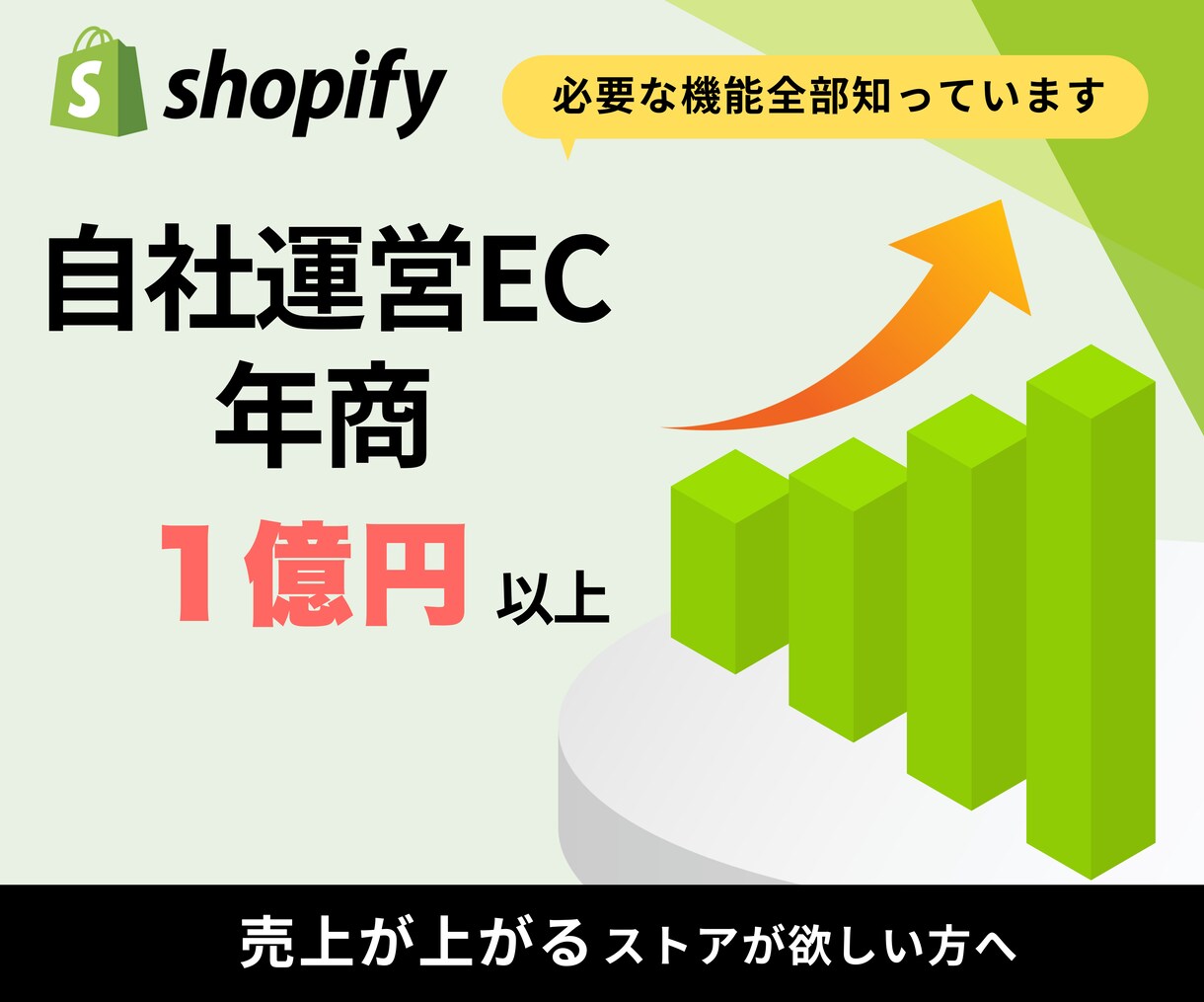 年商1億EC会社がShopify運営サポートします Shopify運用開始後の売上増加のお手伝いを致します! イメージ1