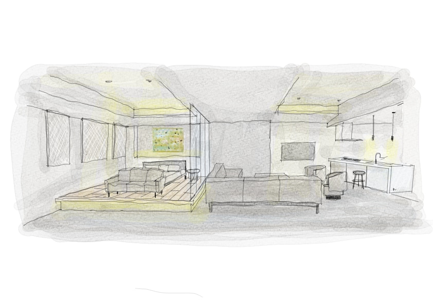 手描きで空間のイメージスケッチ制作いたします 住宅から店舗まで対応可能です！ イメージ2