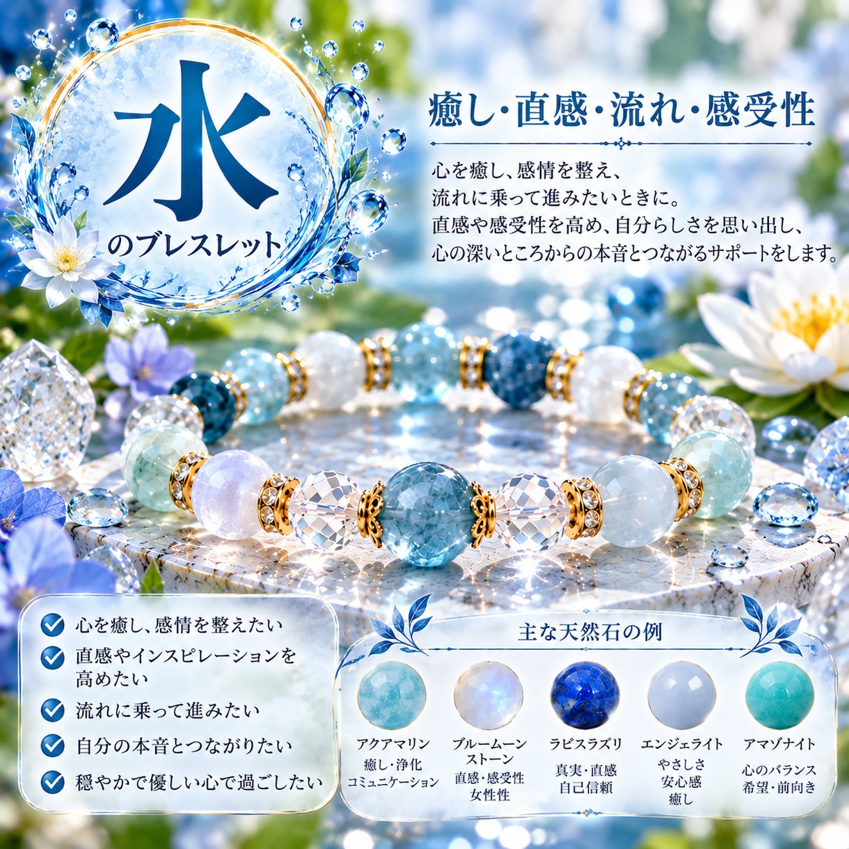 五行バランスから天然石ブレスレットをお作りします 五行を読み解き、あなたに合う天然石で「巡り」をデザインします イメージ6