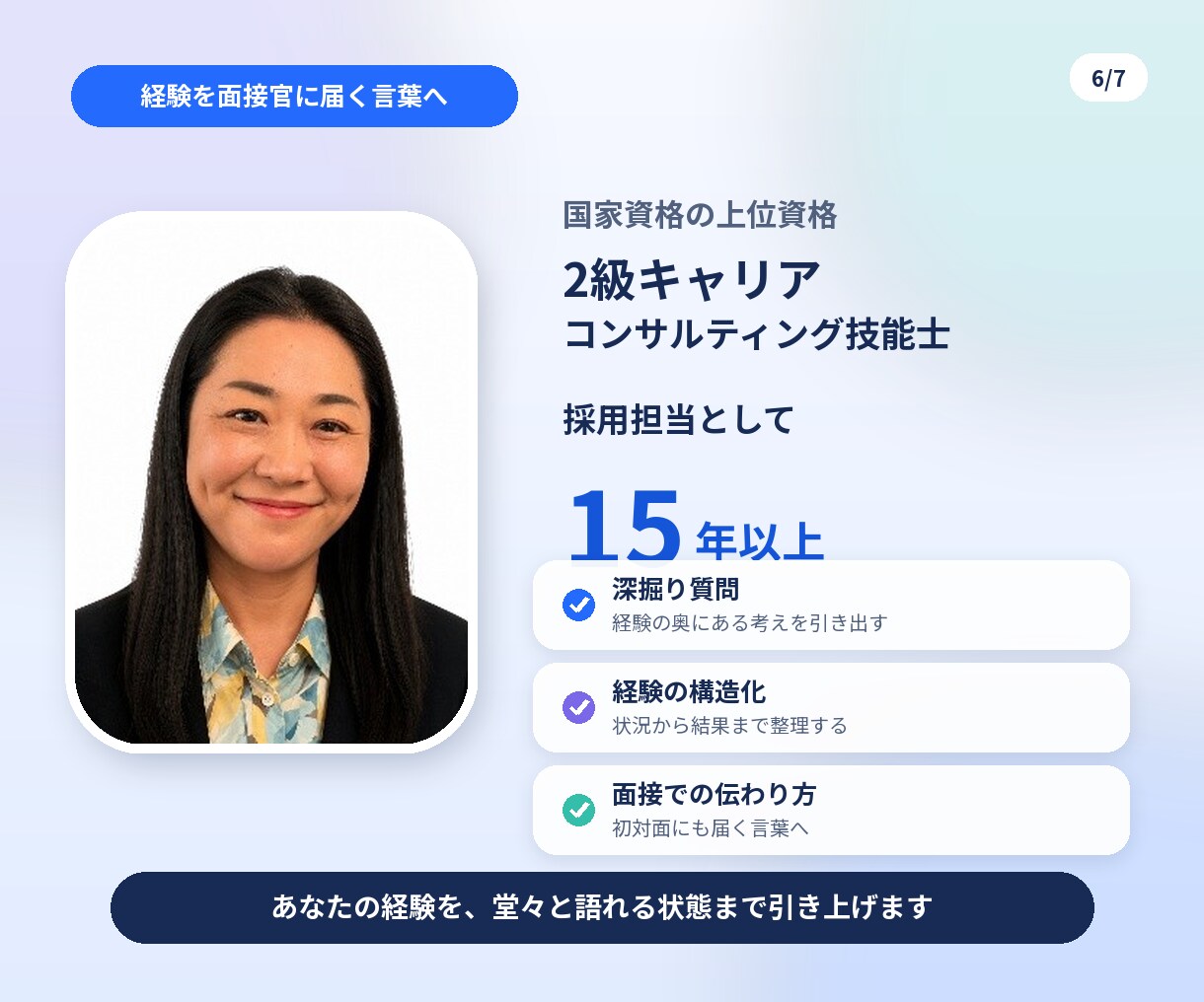 就活生向け｜徹底深掘り自己分析セッションします 「その経験、面接官に説明できますか?」|採用実績15年以上 イメージ6