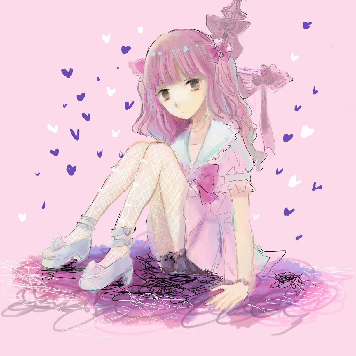 一枚絵描きます 可愛い女の子、装飾の多い服装が得意です。 イメージ6