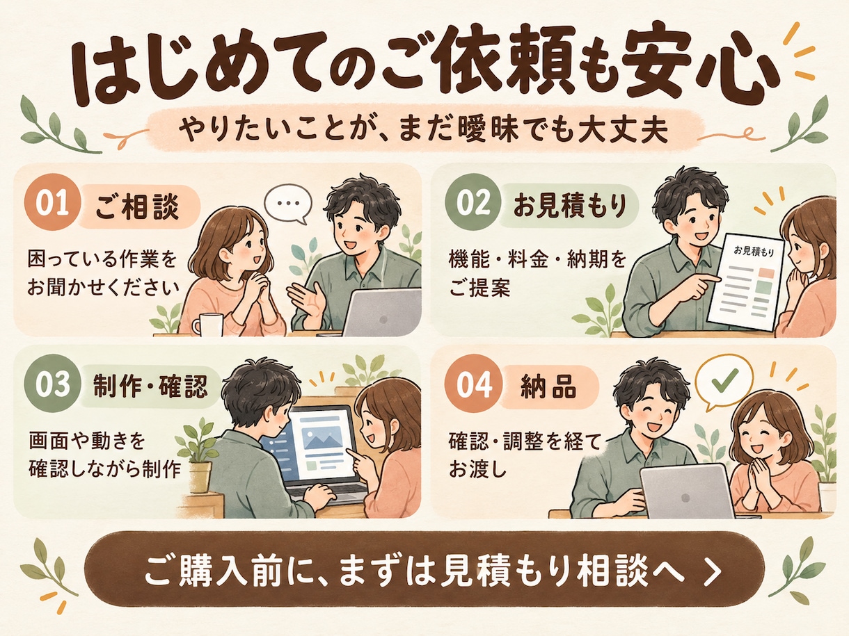 勤怠・顧客・在庫などの管理システムを制作しますます 紙やExcelの手間を、使いやすい仕組みに変えます イメージ3