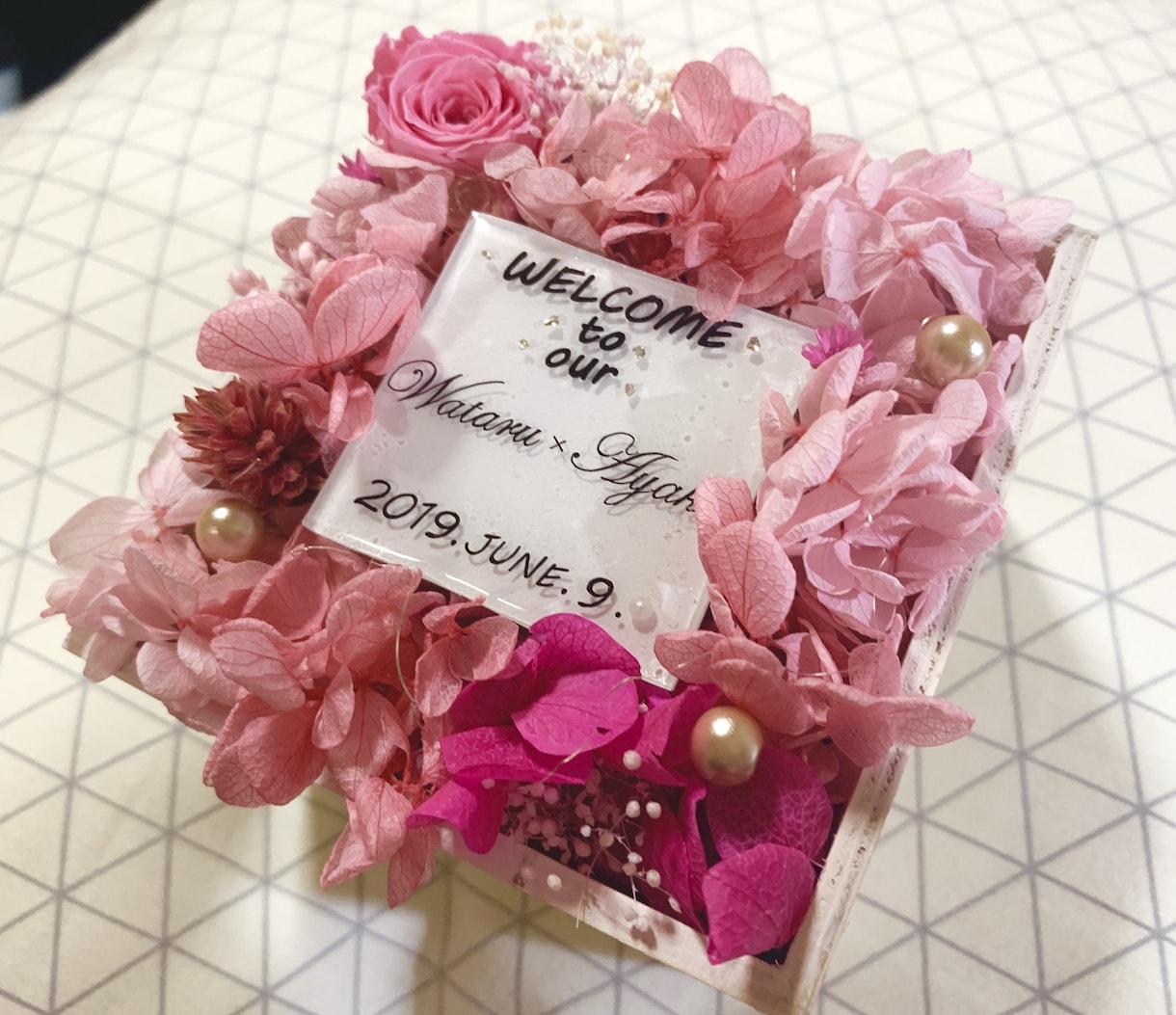 ウェディングWelcome item 製作します プリザフラワーとハンドメイドプレートを使用したitem❁✿ イメージ2