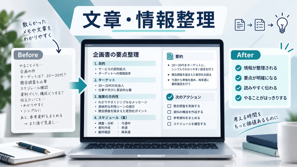 AIを活用してWebリサーチ・情報整理を行います 参照元を確認し、調査結果を見やすく整理 イメージ1