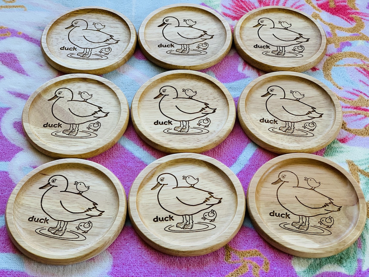 木製オリジナルコースターをお作りします お得な5枚セット！店舗用、記念品、贈答用などに♡ イメージ5