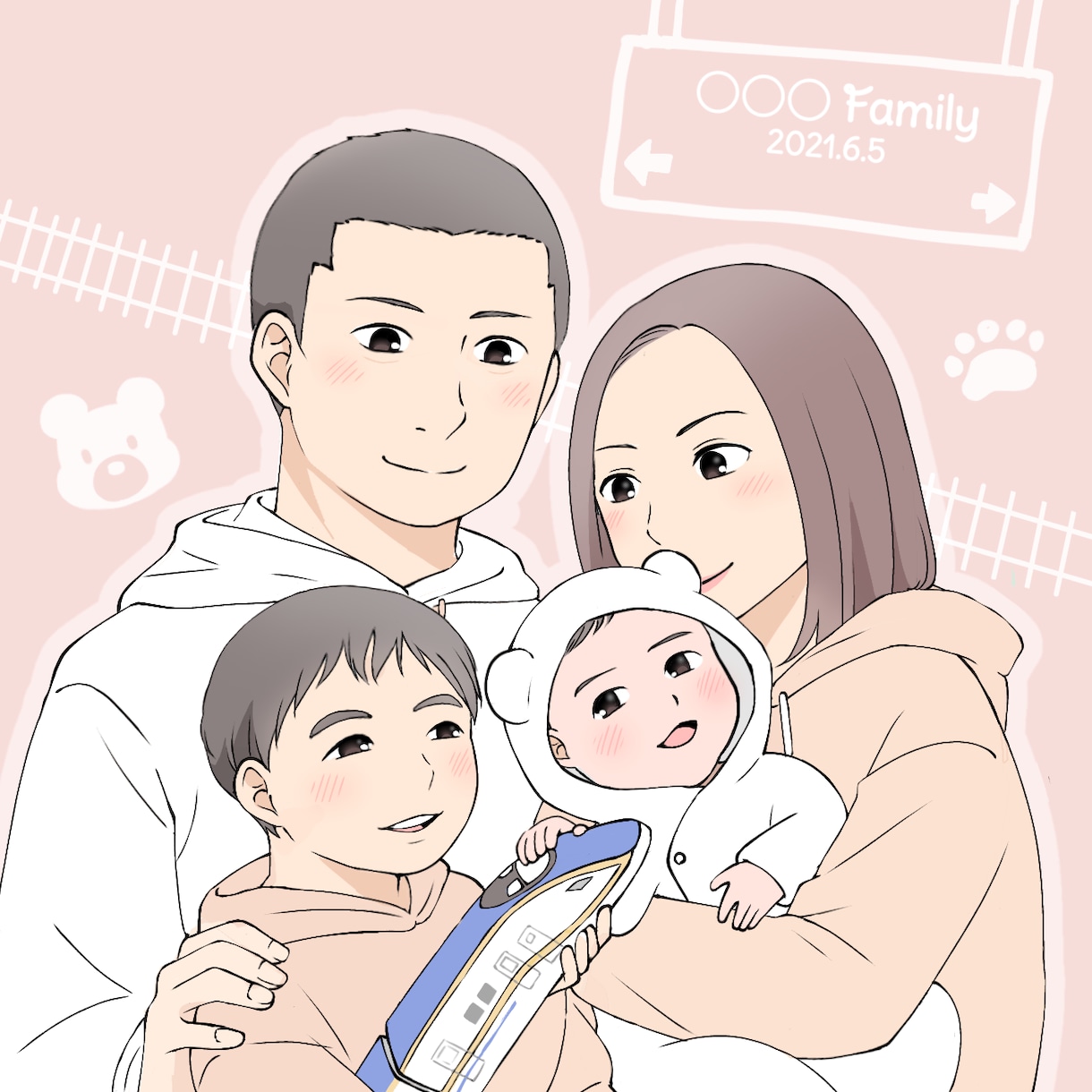 可愛くて暖かい似顔絵イラストお描きします プレゼント、記念日、アイコンに！老若男女何人でも対応可。 イメージ7