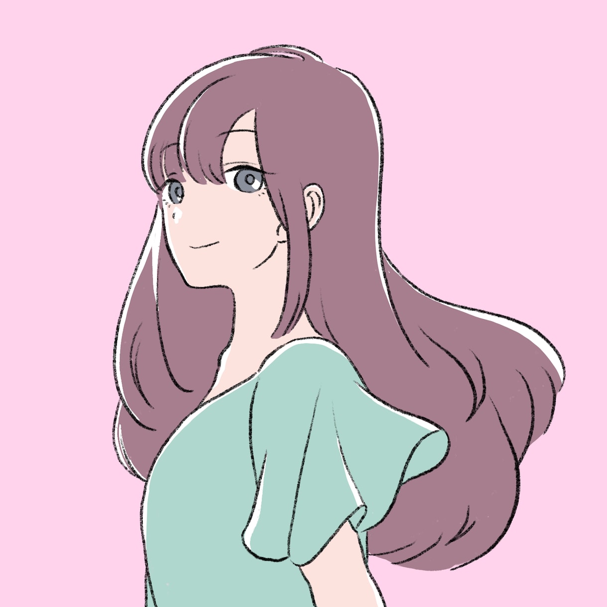 商用利用可！シンプルなSNSアイコンを描きます シンプルで目を引く、優しいカラーの人物イラストSNSアイコン イメージ2