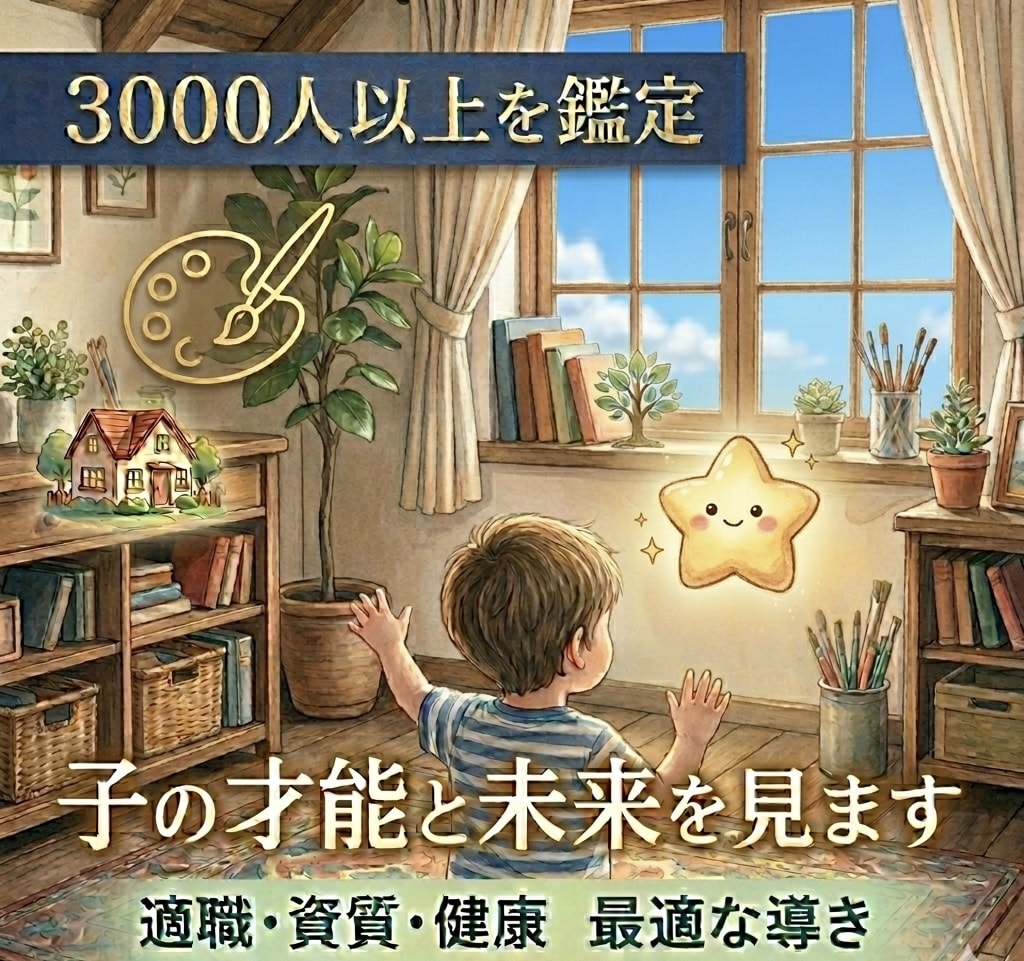 3,000人超を鑑定。子の才能と未来を見ます 適職・資質・健康。親としての最適な導きを伝授します イメージ1