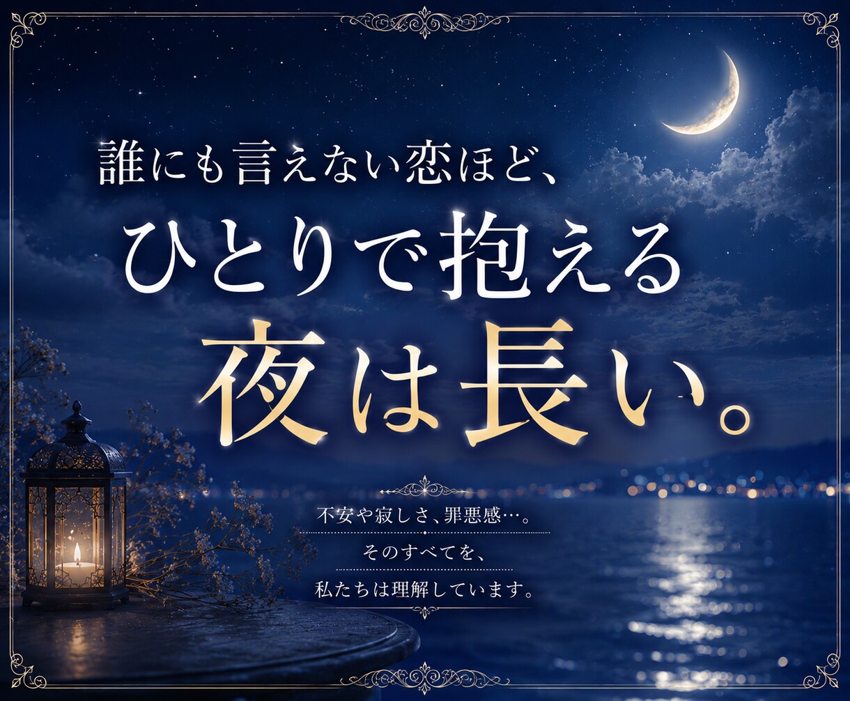 相手の心の底を読み取り、幸せへと導きます 不倫経験者だからこそ分かる、あなたのその不安。 イメージ3