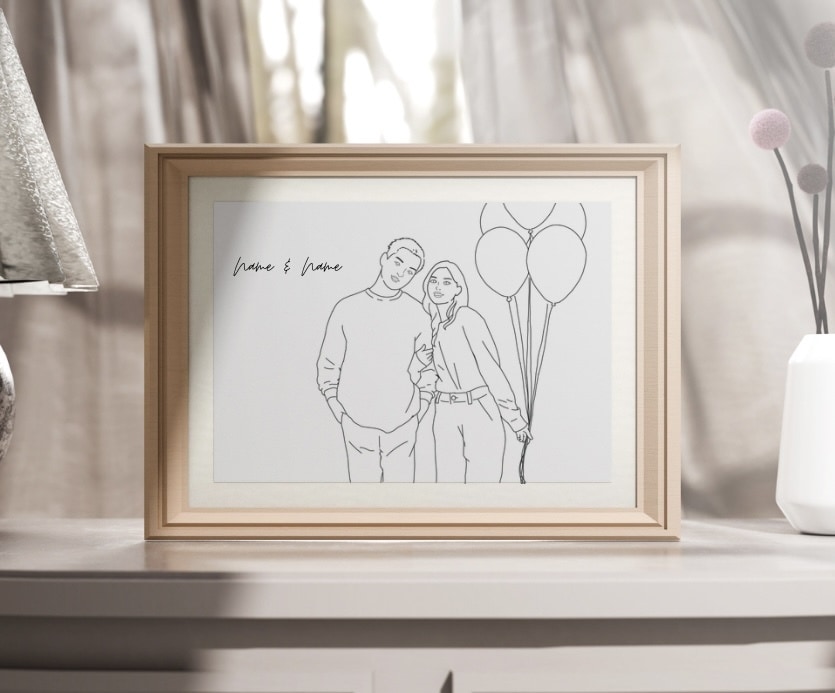 カップルの素敵なイラストを丁寧に描きます 記念日・誕生日・同棲祝いのプレゼントに。修正回数無制限 イメージ1