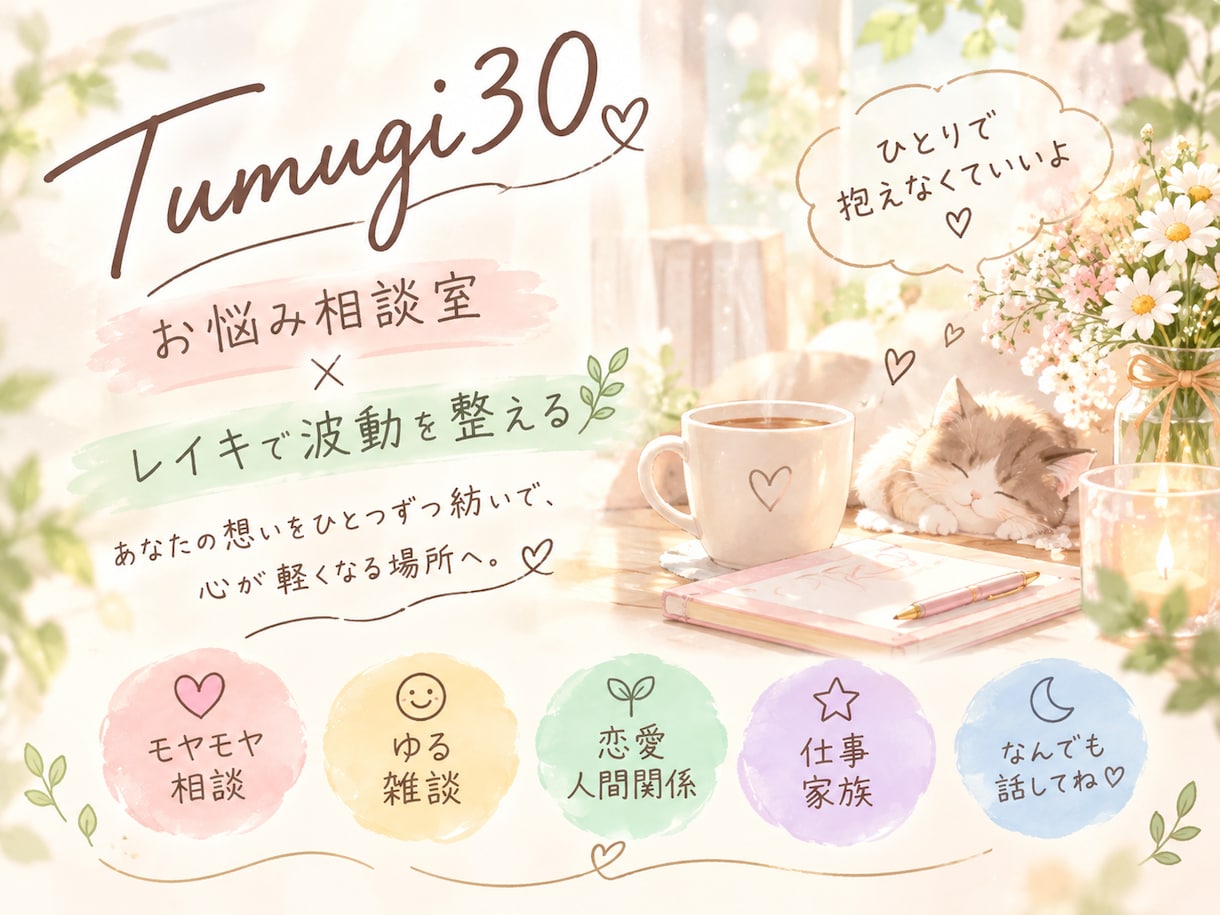 雑談からお悩み相談まで☆気軽な話し相手になります 何でもＯＫゆらっとお話しヒーリングで整えます❁気軽にどうぞ イメージ1