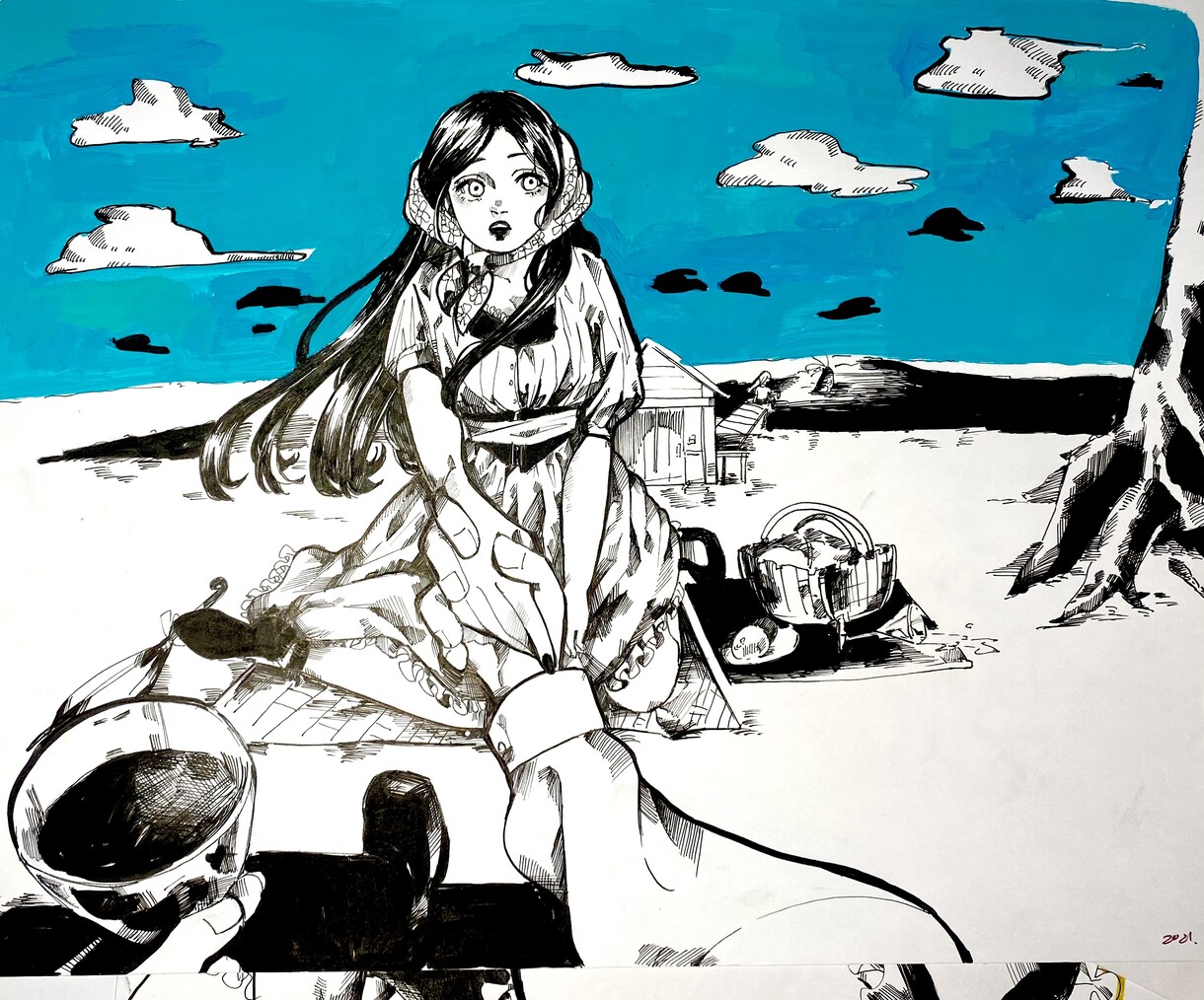 初心者大歓迎！女性のイラストを赤ペン、添削致します 女性らしい体が描けない等のお悩みを解決するお手伝い致します！ イメージ6