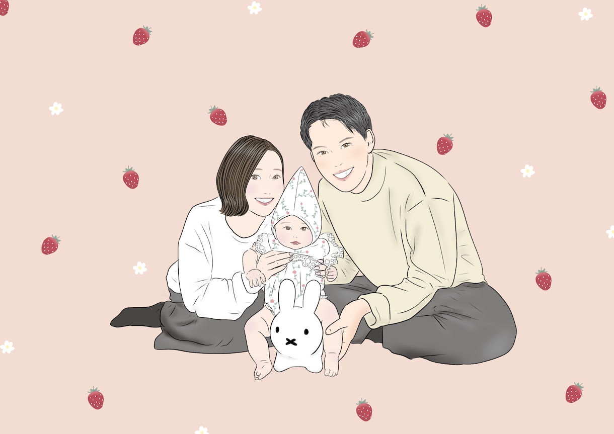 大人数◎温かいタッチの似顔絵描きます プレゼントにも喜ばれる線画イラストの似顔絵です♡ イメージ4