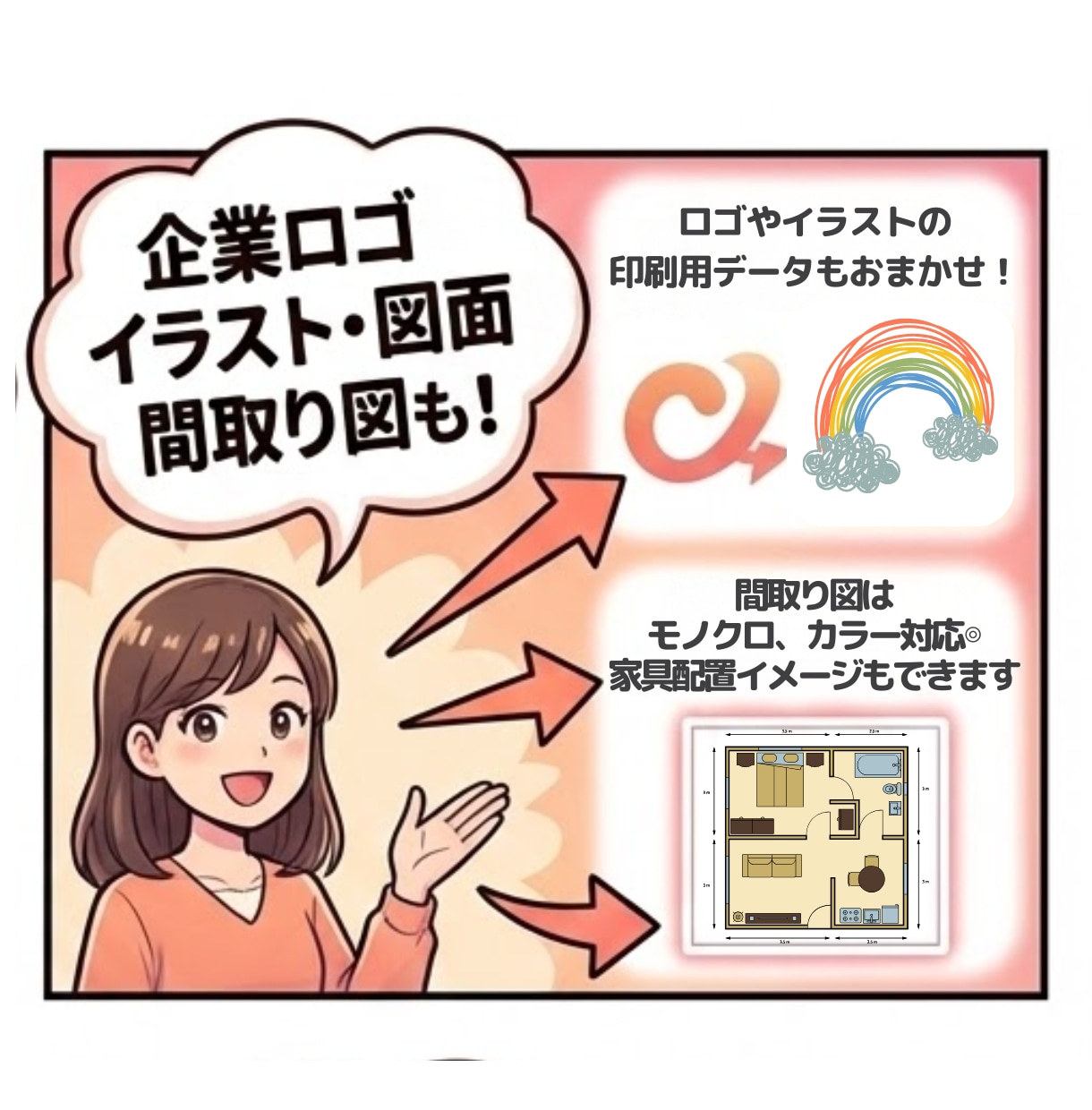 AI／PS／JWWで「ていねいに」トレースします ★写真・イラスト・ロゴ・間取り図・立面図　対応可能です イメージ2