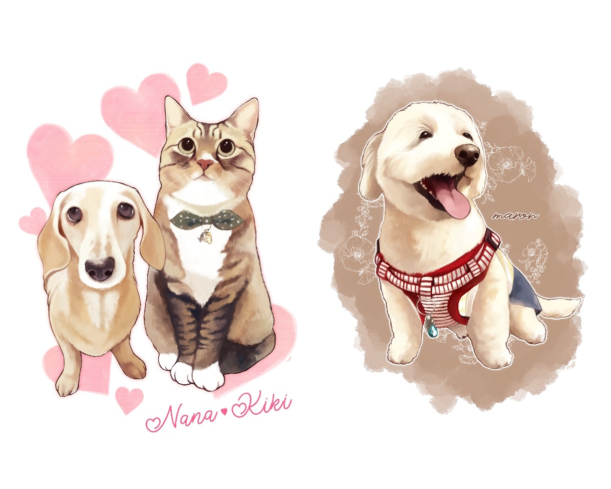様々な絵柄で*ペット・動物のリアルイラスト描きます 【商用利用可】SNSアイコン・プレゼント・ご自宅に飾る用など イメージ5