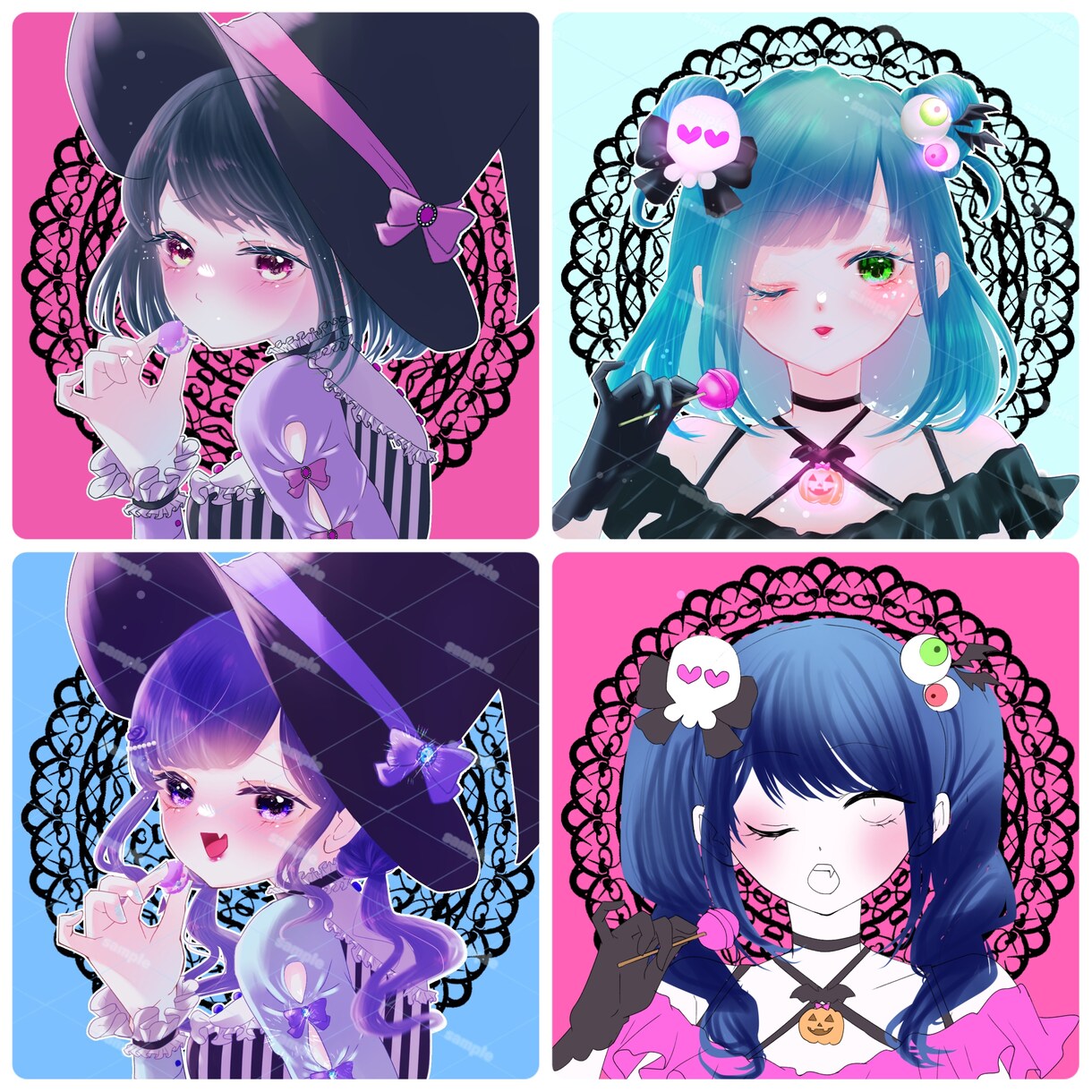 ハロウィン量産アイコンお描きします あなただけのセミオーダーアイコン！ イメージ2