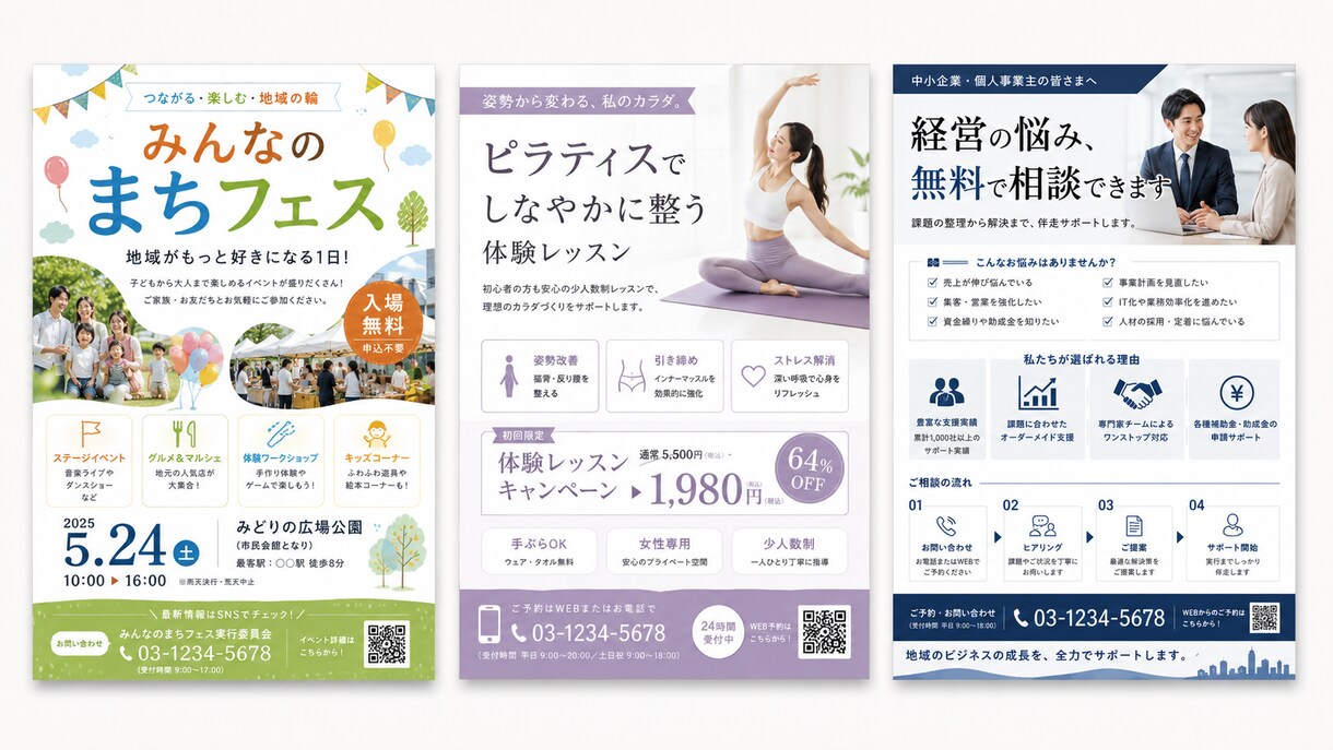 ココナラ最安値｜集客チラシを制作します 伝えたい内容が届くチラシに整えます イメージ3
