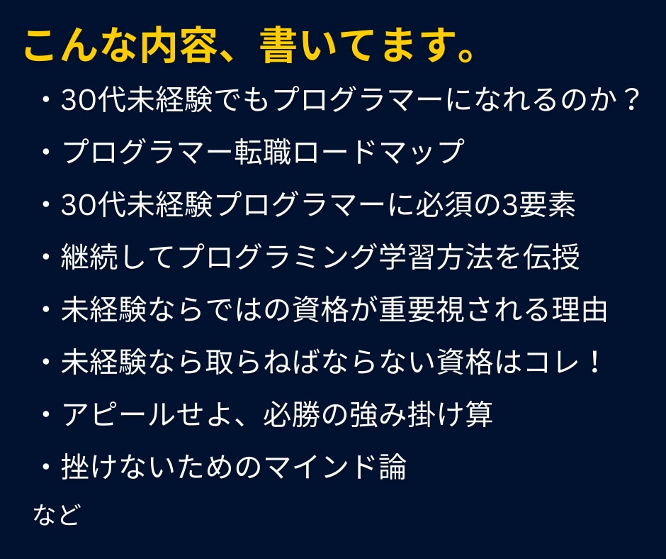 30代未経験→ITエンジニア転職の全工程を教えます 現役エンジニアが語る採用の真実。～プログラマー編～ イメージ2
