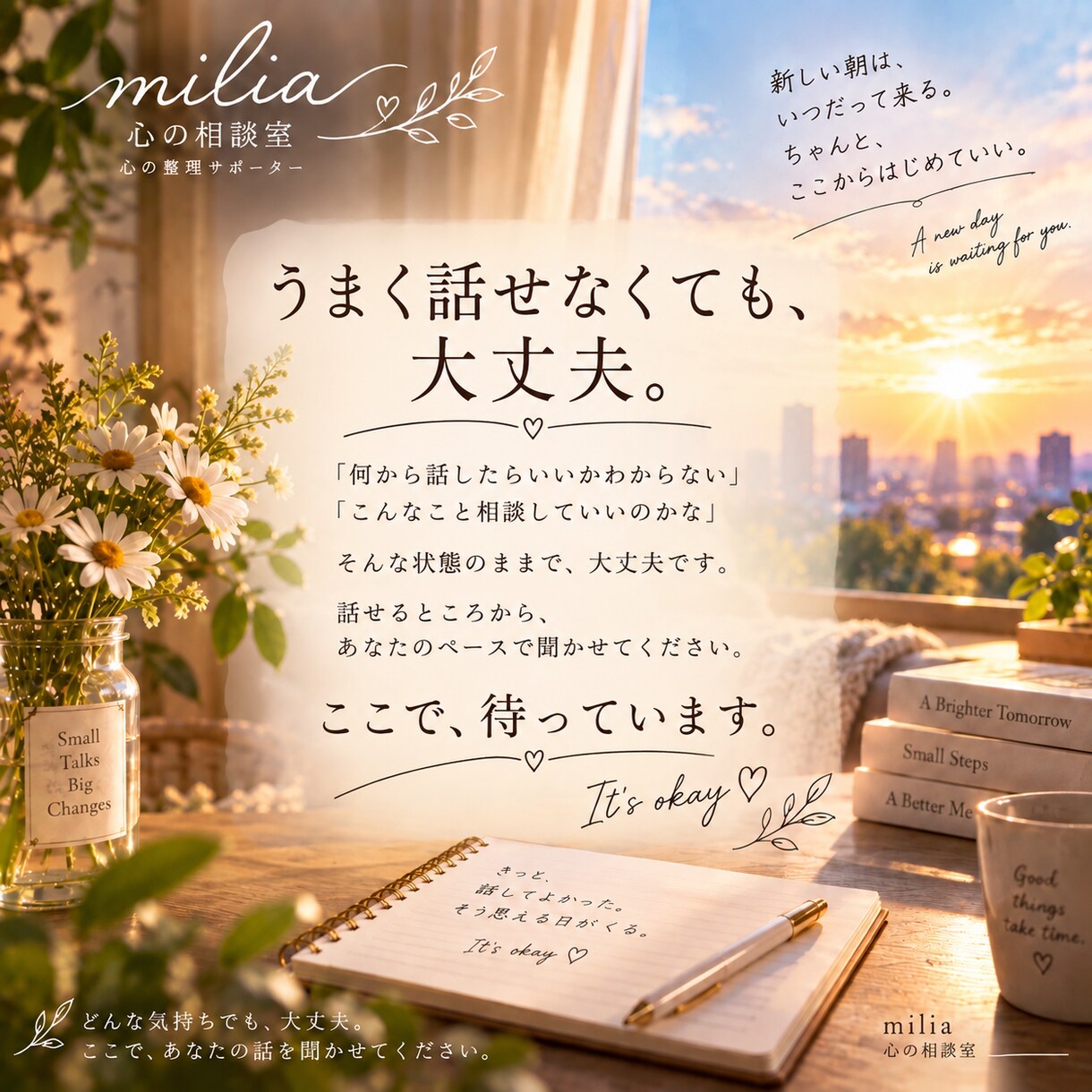 ひとりで抱えた気持ちをお聞きします 答えを押し付けず、心の整理をお手伝いします イメージ7