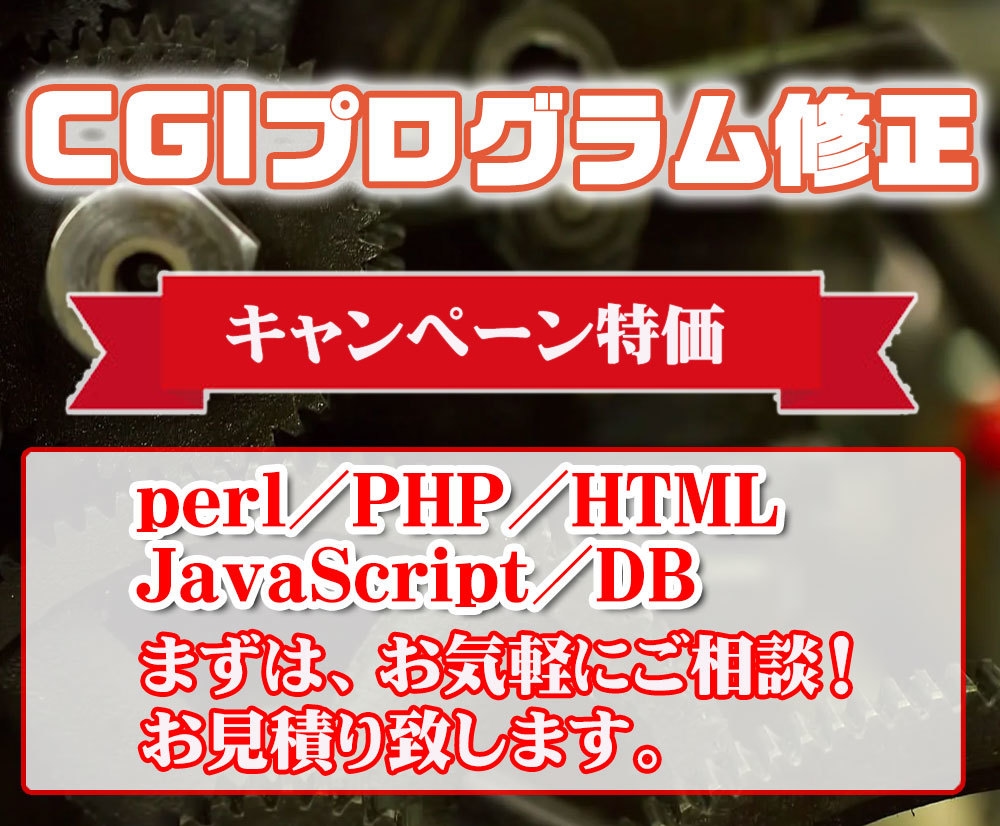 CGIプログラム（perl/PHP）を修正します WEBの基礎知識を持つSEがCGIプログラムを修正します イメージ1